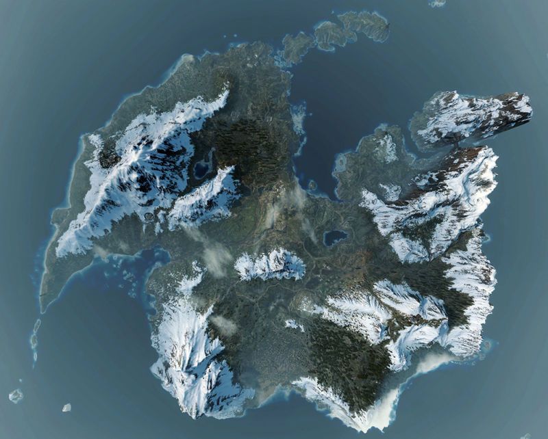 Снимки мира The Witcher 3 с высоты спутника
