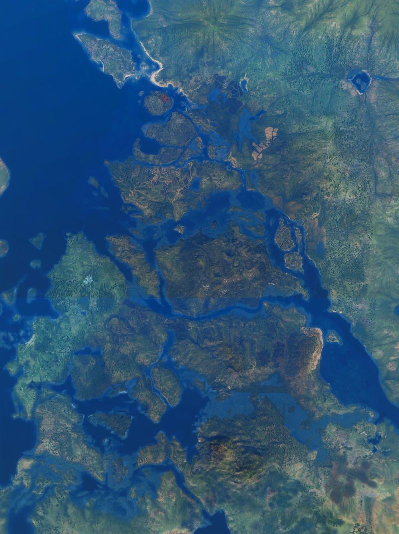 Снимки мира The Witcher 3 с высоты спутника